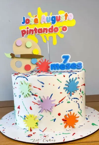 Topo de Bolo Pintando o Sete