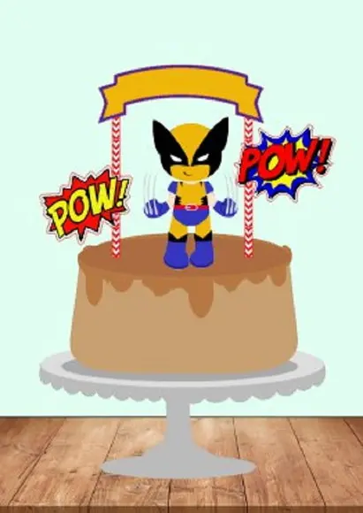 Topo de Bolo Wolverine