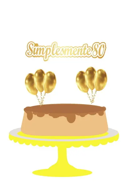Topo de Bolo Simplesmente 80 Anos