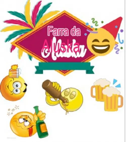 Topo de Bolo Fara Emojis
