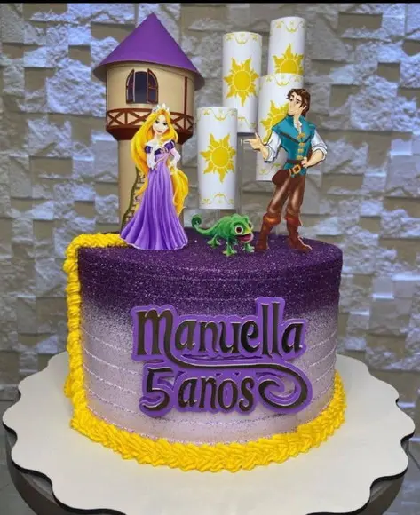 Topo Rapunzel Enrolados Castelo 3d Lilas