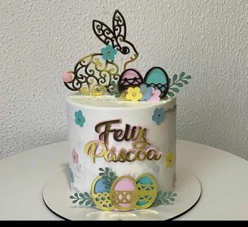 Topo Vazado Feliz Páscoa Coelho