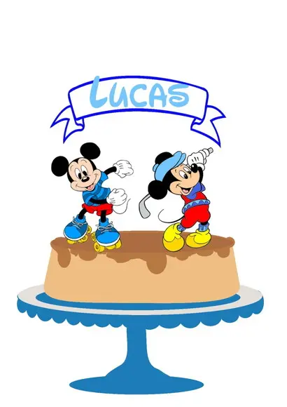 Topo de Bolo Mickey Azul