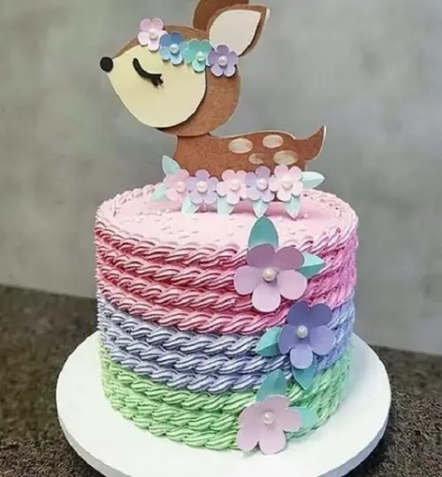 Topo de Bolo Veado Cute Sobreposto