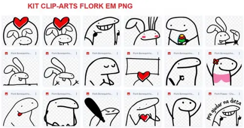 Kit Clip Arts Flork Coelhos em Png