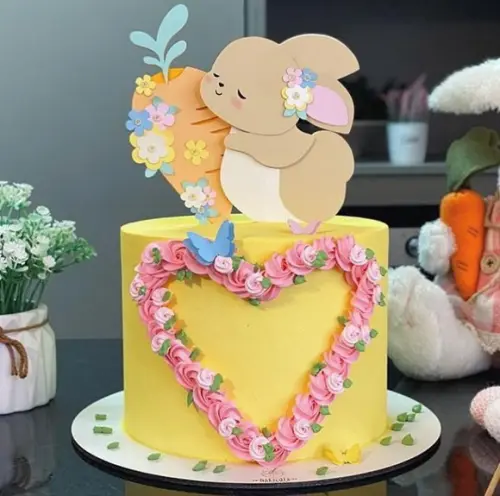 Topo Coelhinha Cenoura e Flores