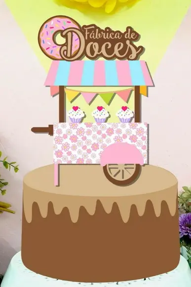 Topo Fábrica de Doces Carrinho