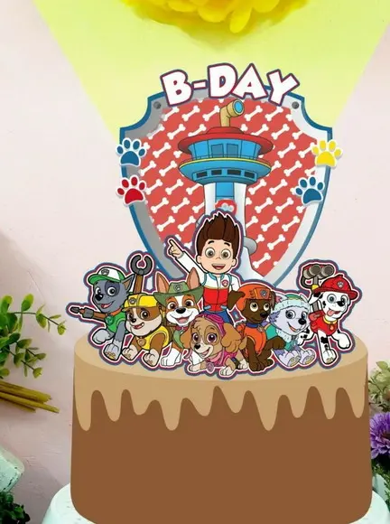 Topo de Bolo Shaker Bday Patrulha
