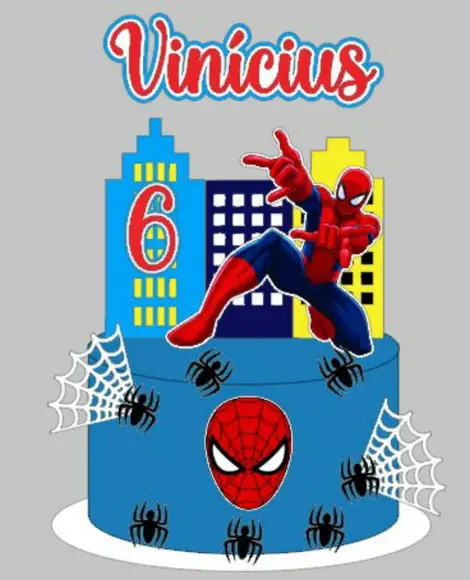 Topo de Bolo Homem Aranha 4