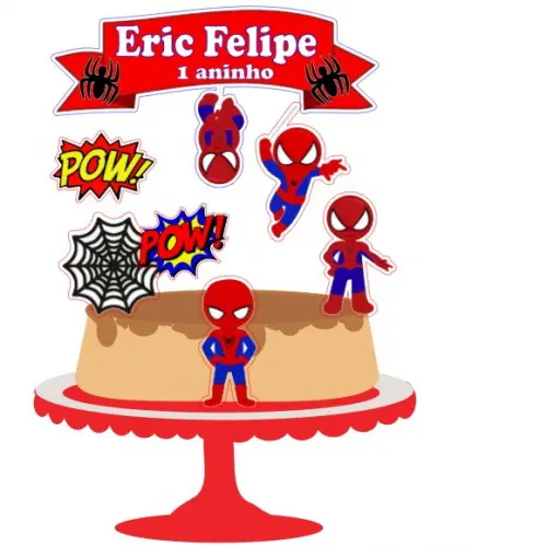 Topo de Bolo Homem Aranha Cute 2