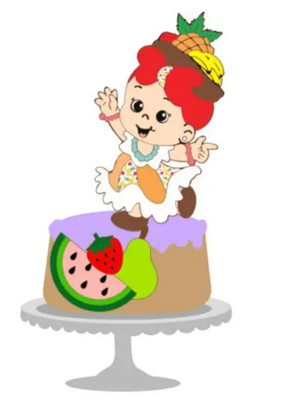 Topo de Bolo Baianinha Cute