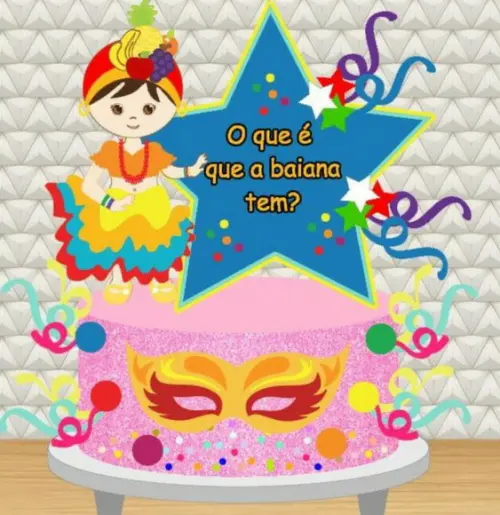Topo de Bolo Baianinha Carnaval