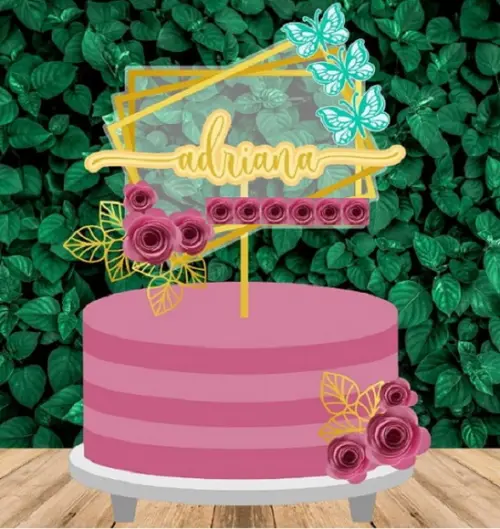 Topo Nome Borboletas e Rosas