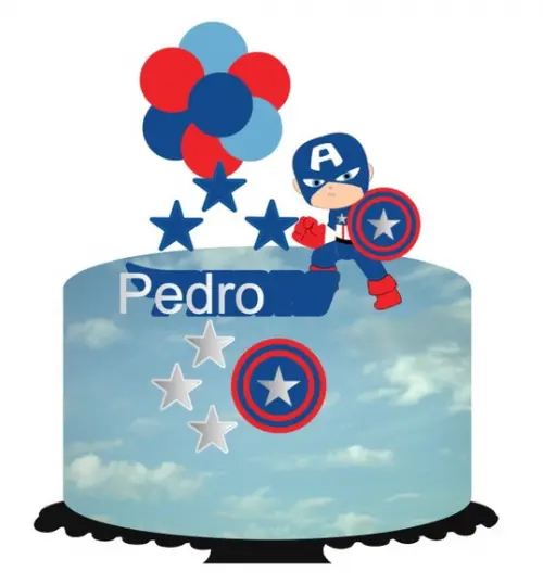 Topo de Bolo Capitão América Cute 2