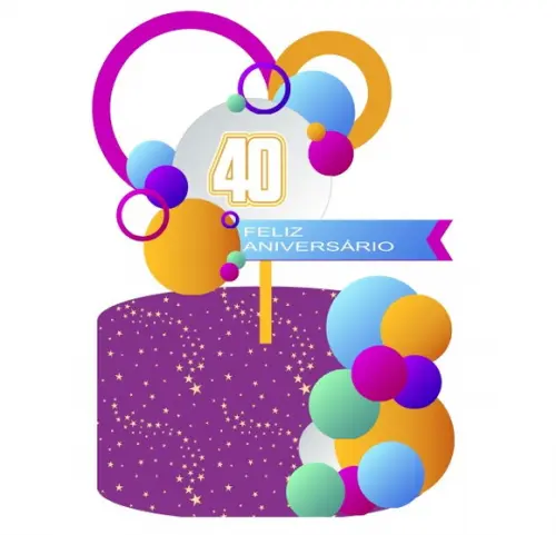 Topo Feliz Aniversario Circulos