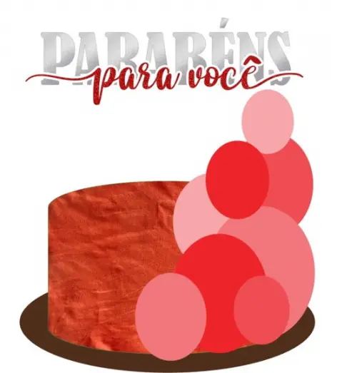 Topo de Bolo Parabéns pra Vc