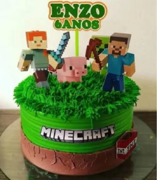 Topo de Bolo Minecraft 4
