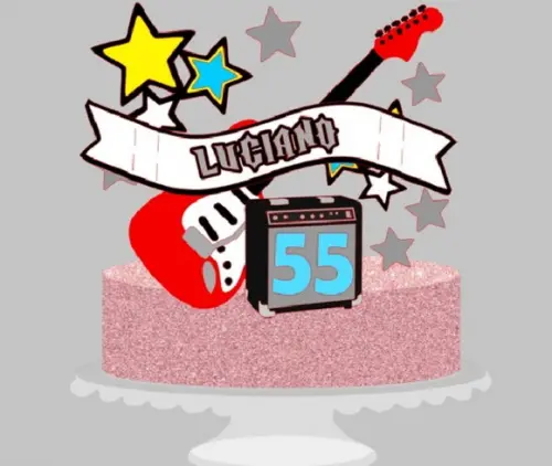 Topo de Bolo Rock In Roll 2