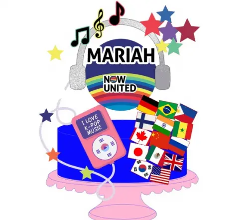 Topo de Bolo Now United Paises