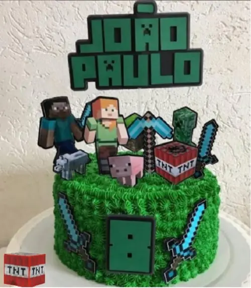 Topo de Bolo Minecraft 3