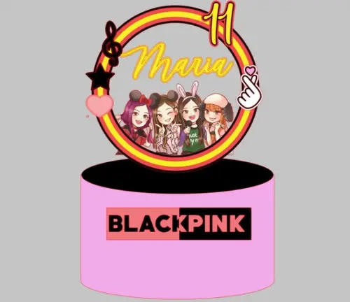 Topo de Bolo Black Pink 2