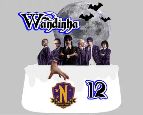 Topo de Bolo Wandinha 4