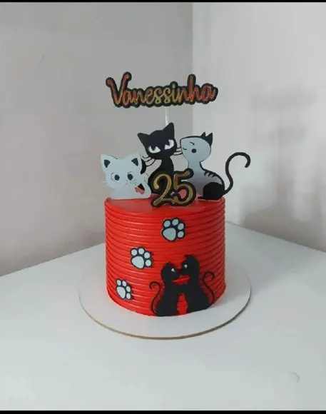 Topo de Bolo Gatinhos Amigos