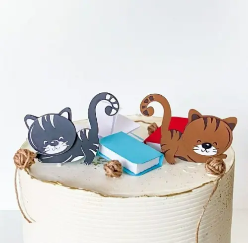 Topo Gatos e Livros 3d