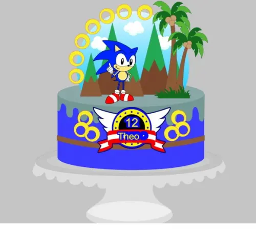 Topo de Bolo Sonic 6