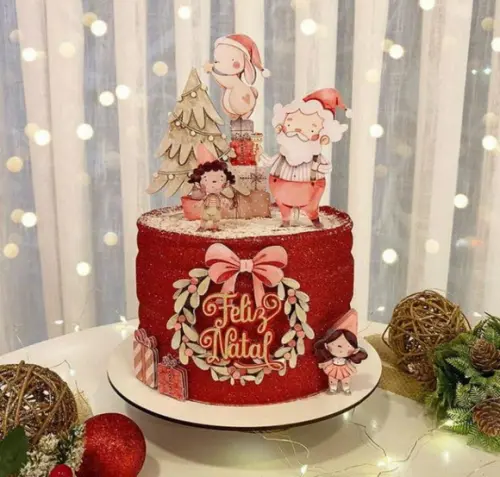 Topo de Natal Aquarela