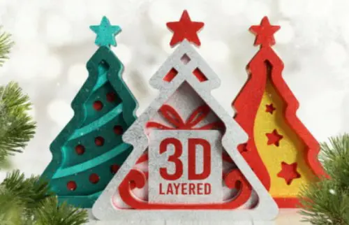 03 Árvores de Natal 3d Molde Limpo