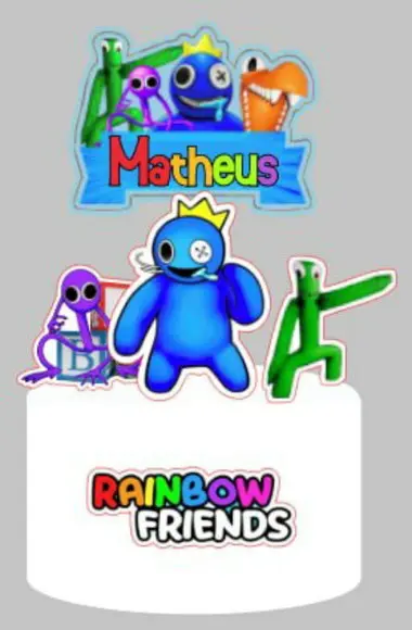 Topo de Bolo Rainbow Friends