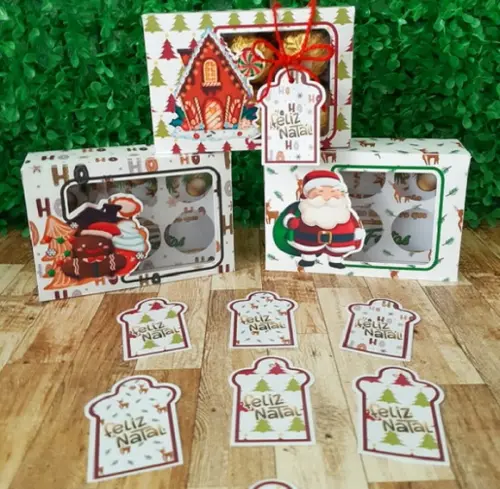 Cx 6 Bombons com Visor Feliz Natal