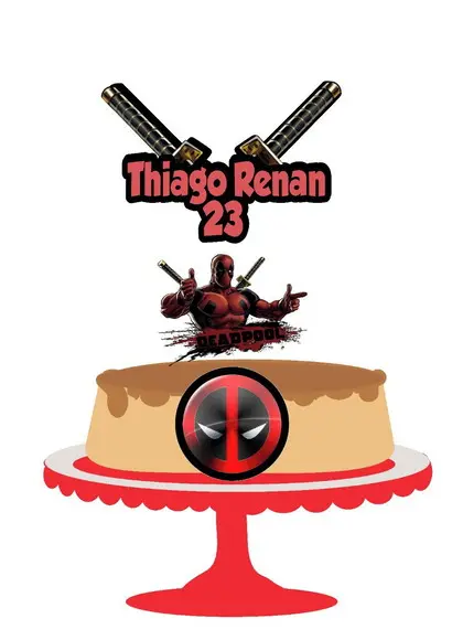 Topo de Bolo Deadpool