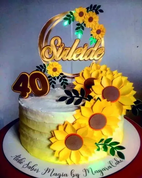 Topo de Bolo Girassol