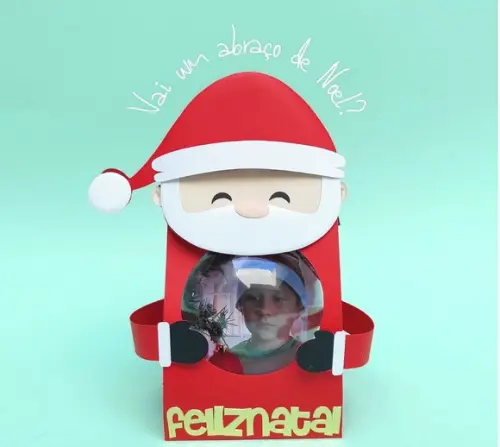 Caixa Bola Papai Noel Molde Limpo