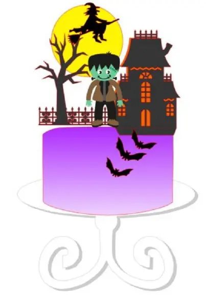 Topo de Bolo Halloween Frank