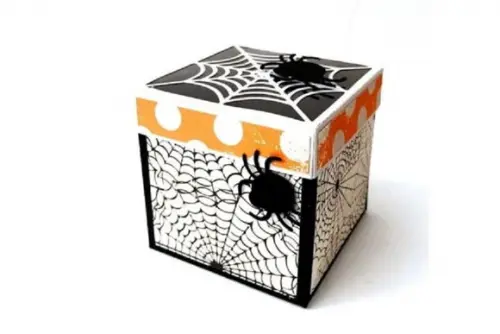 Spider Box Halloween -molde Limpo