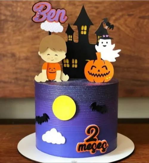 Topo de Bolo Halloween Bebê Sentado