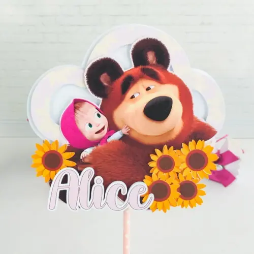Topo de Bolo Masha e o Urso 4