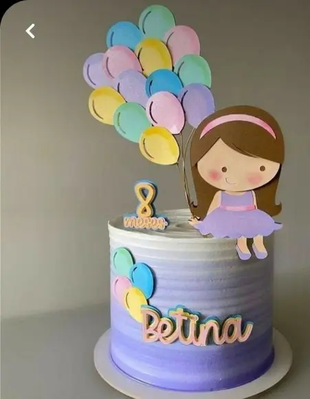 Topo Menina Sentada Balão