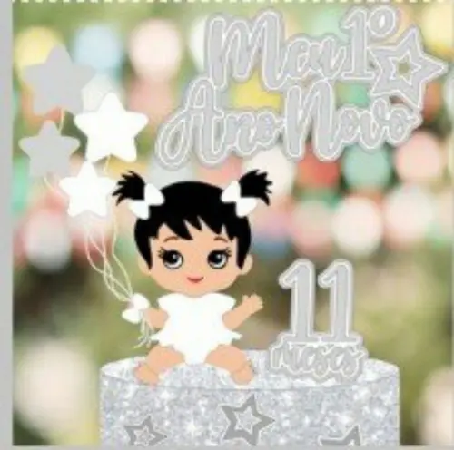Topo Meu 1° Natal Menina Sentada