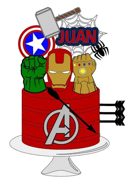Topo de Bolo Vingadores 2