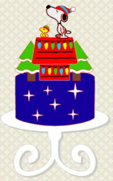 Topo de Bolo Snoopy Natal