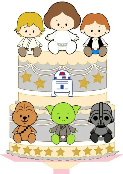 Topo de Bolo Star Wars Baby