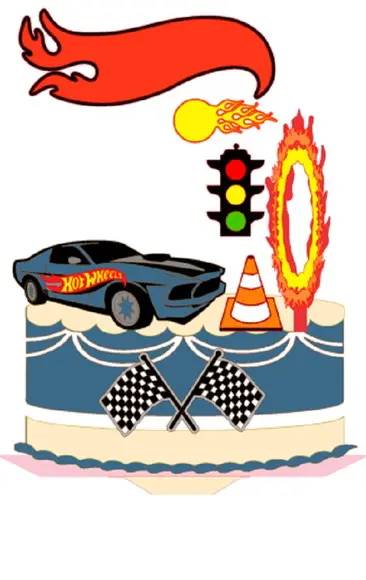 Topo de Bolo Hot Wheels 3