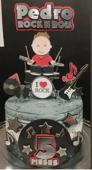 Topo de Bolo I Love Rock