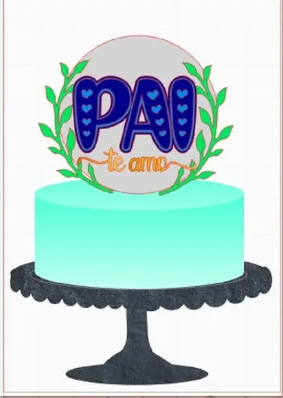 Topo de Bolo Pai Te Amo