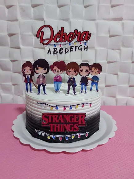 Topo de Bolo Stranger Things Novo