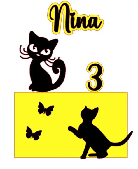 Topo de Bolo Gata Gatinhas